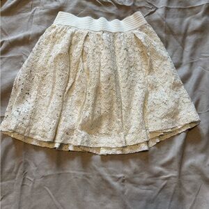 Dynamite Cream Lace Skater Skirt